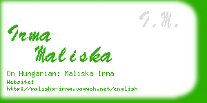 irma maliska business card